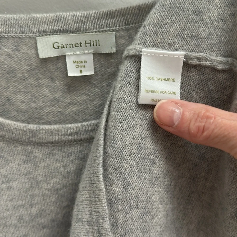 Garnet Hill cashmere Sz Small Short Sleeve baby tee cashmere perfect for fall - Picture 3 of 4